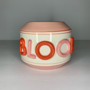 Anthropologie Pink Garden Greetings Bloom Planter Pot